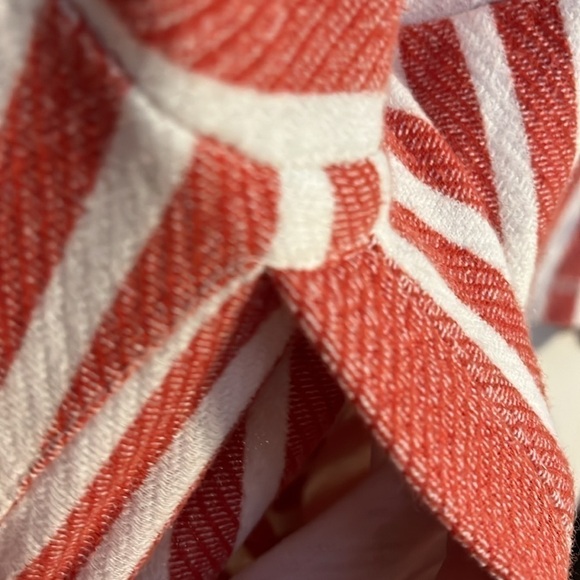 J Crew Red White Striped Terry Lightweight Hoodie XS - Picture 3 of 5